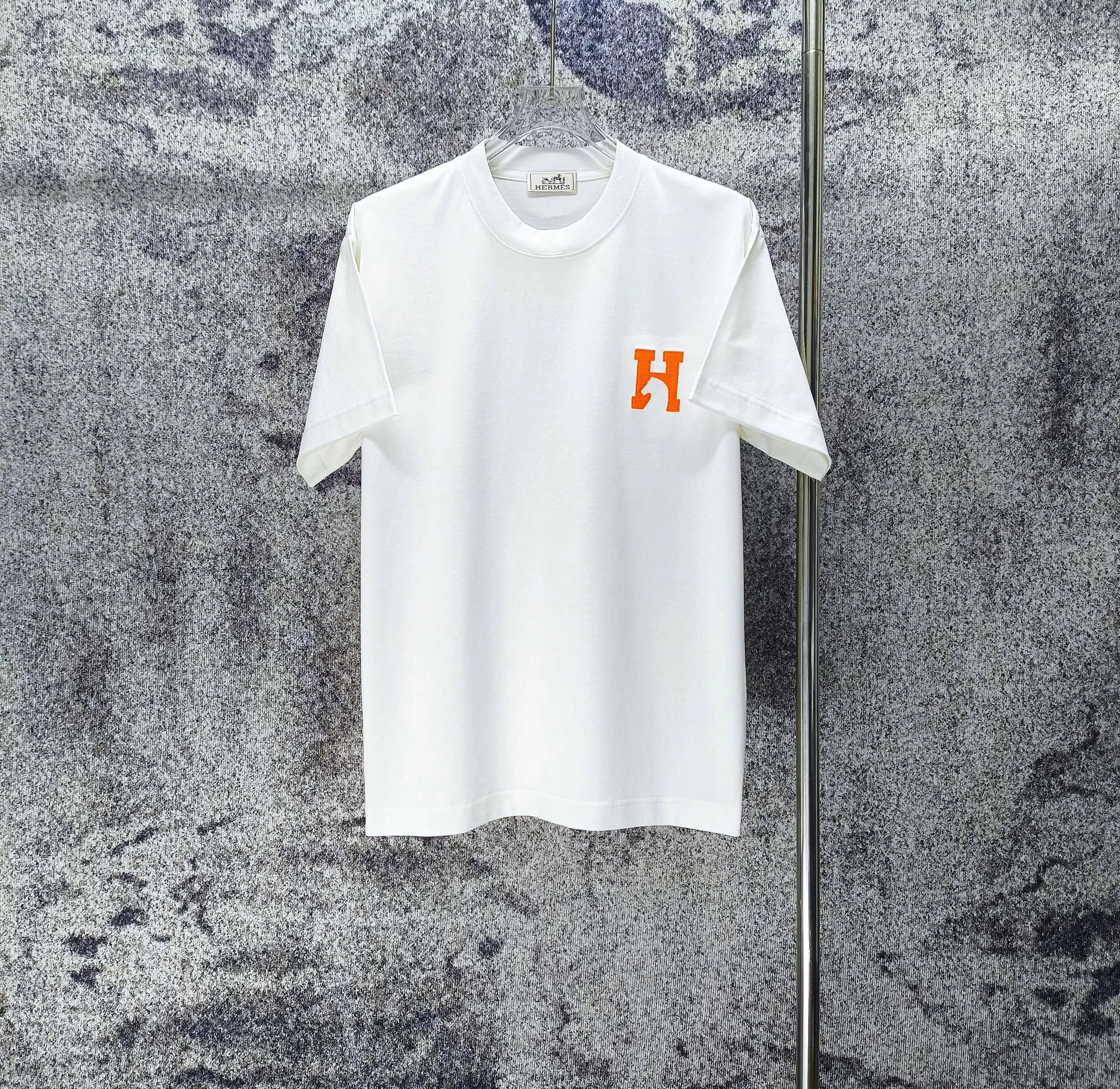 HERMES* * 2026 New Arrival logo 300g t Same Style Size S M L XL XXL Black White Purple Light Blue